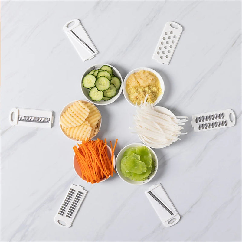 Multi-Blade Vegetable Chopper & Slicer Set with Container