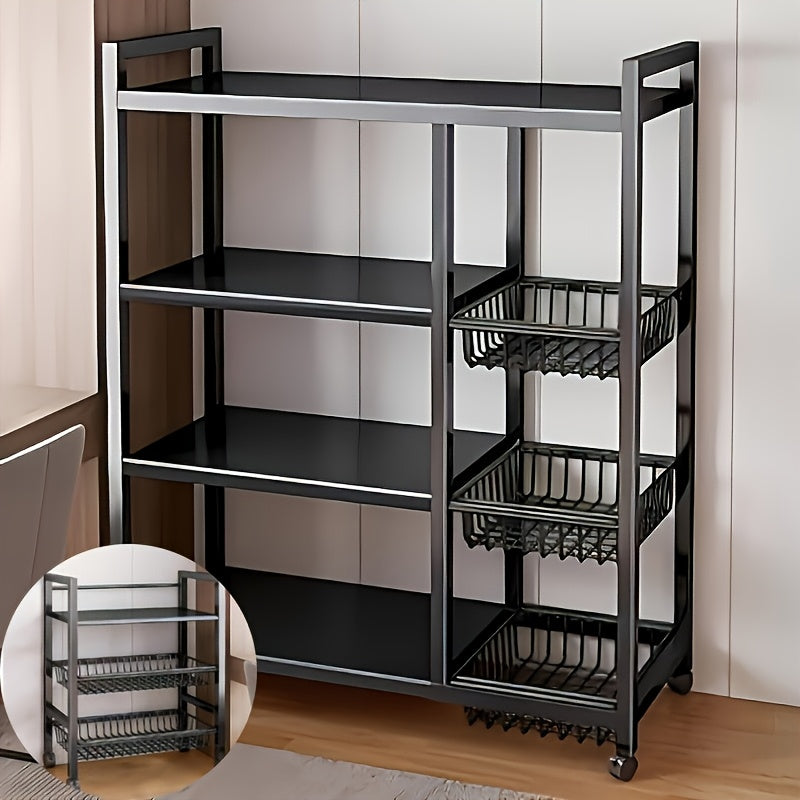 4-Tier Rolling Storage Cart — Kitchen, Bath & Garage Organizer