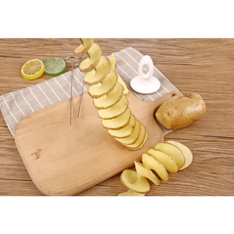 Amazing 2PC Potato Spiral Cutter Cucumber Slicer Kitchen Accessories Vegetable Spiralizer Spiral Potato Cutter Slicer Kitchen Gadgets
