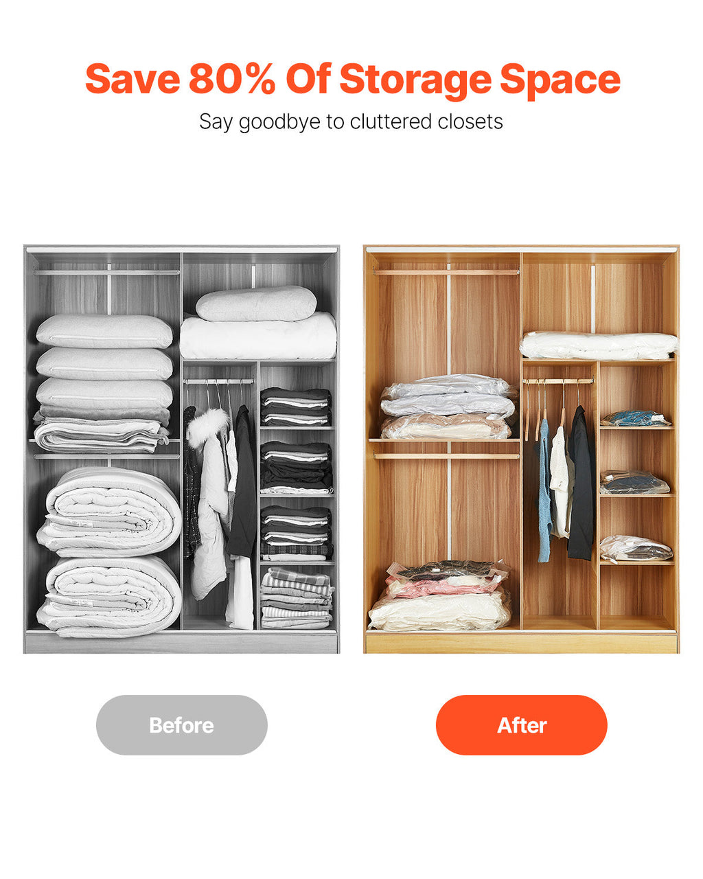 20-Pack Mixed-Size Vacuum Storage Bags + Pump — Reclaim Closet Space