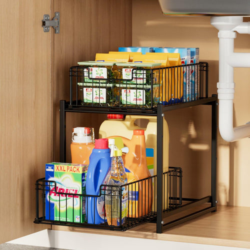 2-Tier Pull-Out Under-Sink Organizer — Reach Everything Easily