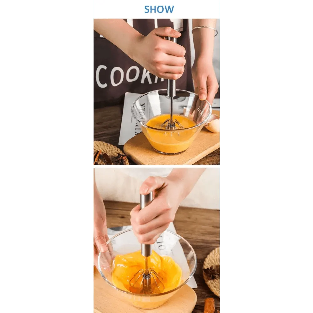 Self-Turning Egg Whisk — One-Hand Hand Mixer