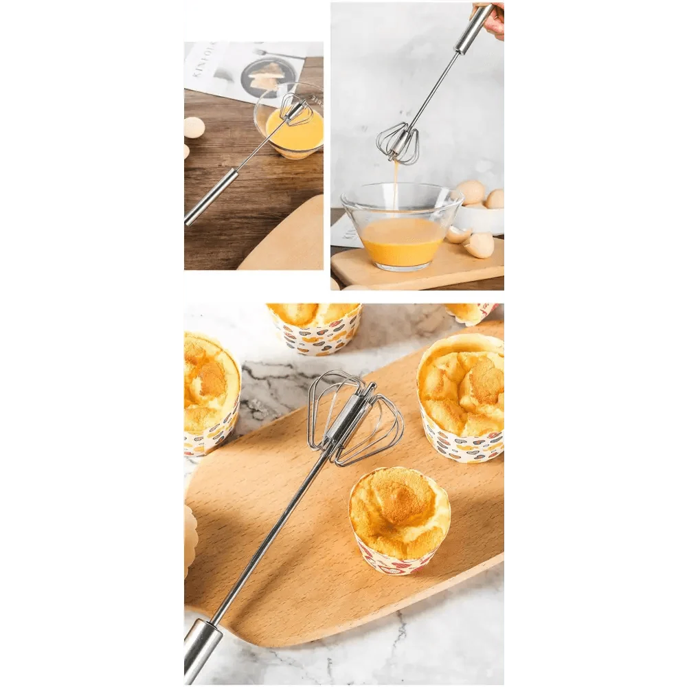 Self-Turning Egg Whisk — One-Hand Hand Mixer